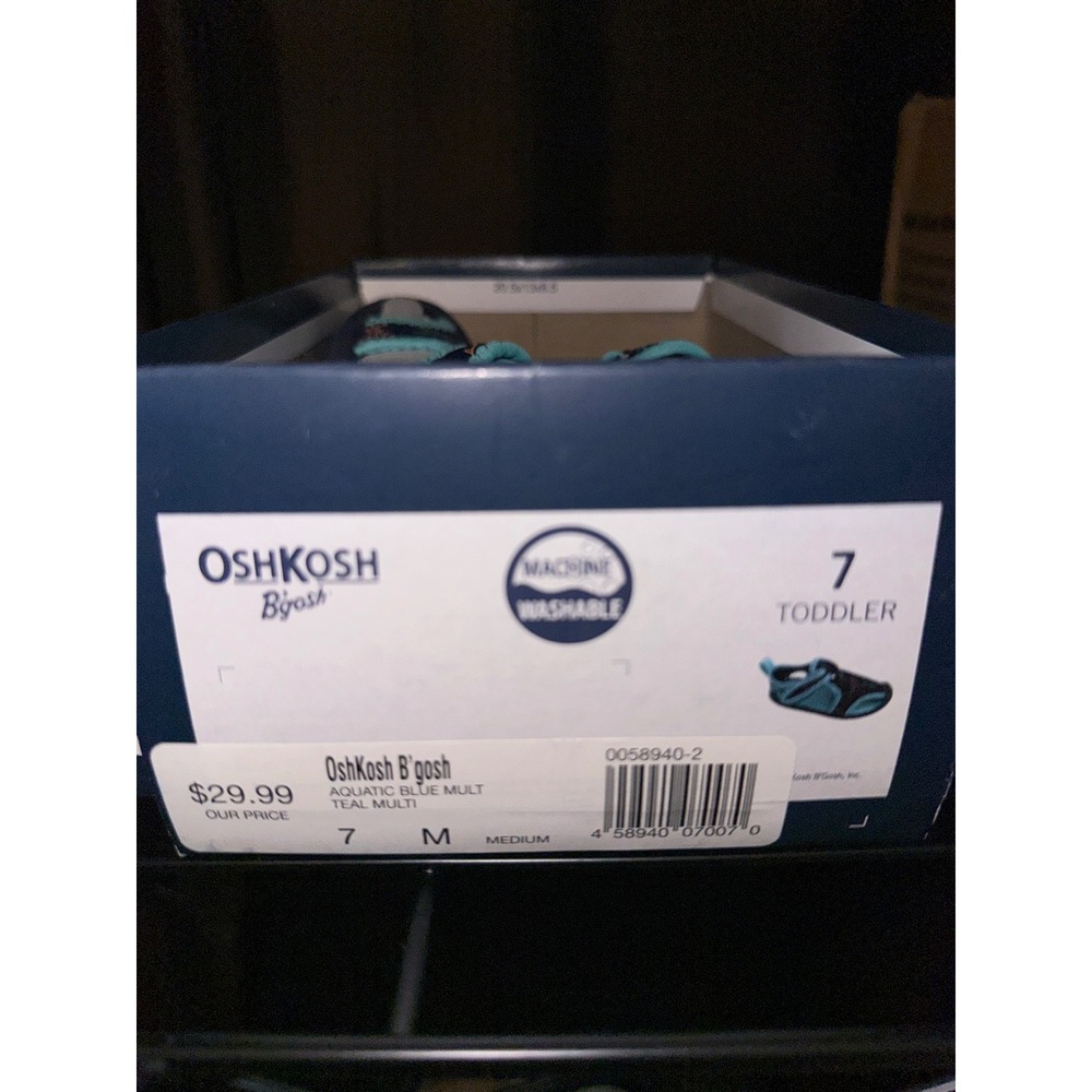 OshKosh Bgosh Toddler Boys Shark Water Shoes Aquatic Blue Multi Size 7 0058940-2